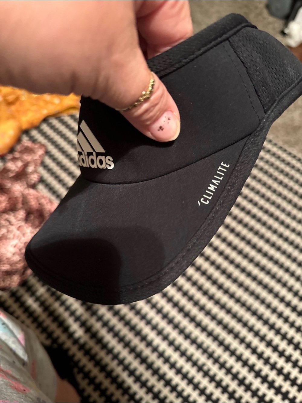 adidas Women’s Black Climalite Slip-On Athletic Shoe Visor Style